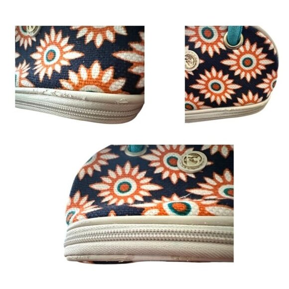 Spartina 449 Cosmetic Makeup Bag Small Tote Floral Zipper Compartments R… - Picture 12 of 12